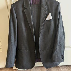 Two-piece Custom Black Wool Suit